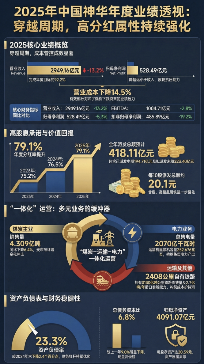 China Shenhua's revenue in 2025 decreased by 13.2%, net profit dropped ...